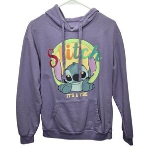 Disney Stitch Hooded Sweatshirt Youth Girl Sz L (11-13) Casual Pullover Purple